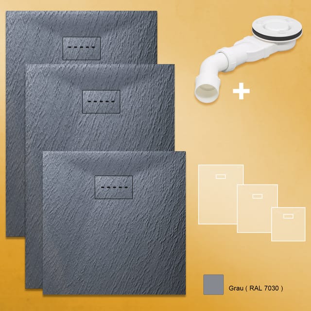 Sonni Design Duschwanne Grau Duschtasse Flach Aus Smc Brausewanne Super Flache 140x90cm,mit Ablaufgarnitur,antirutsch