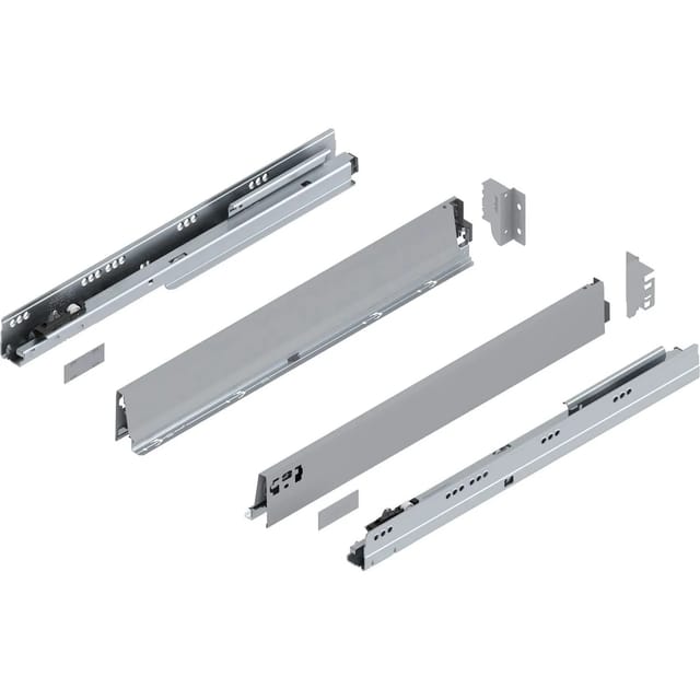 Tandembox Antaro M Schubladenschienen-set 1 Paar, 65kg 650mm Vollauszug Otion, Grau - Blum