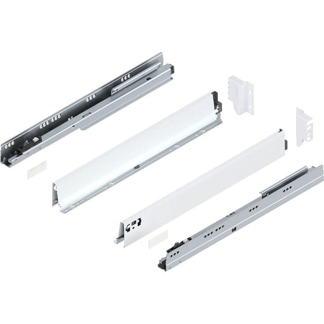 Tandembox Antaro M Schubladenschienen-set 1 Paar, 65kg 650mm Vollauszug Otion, Seidenweiß - Blum