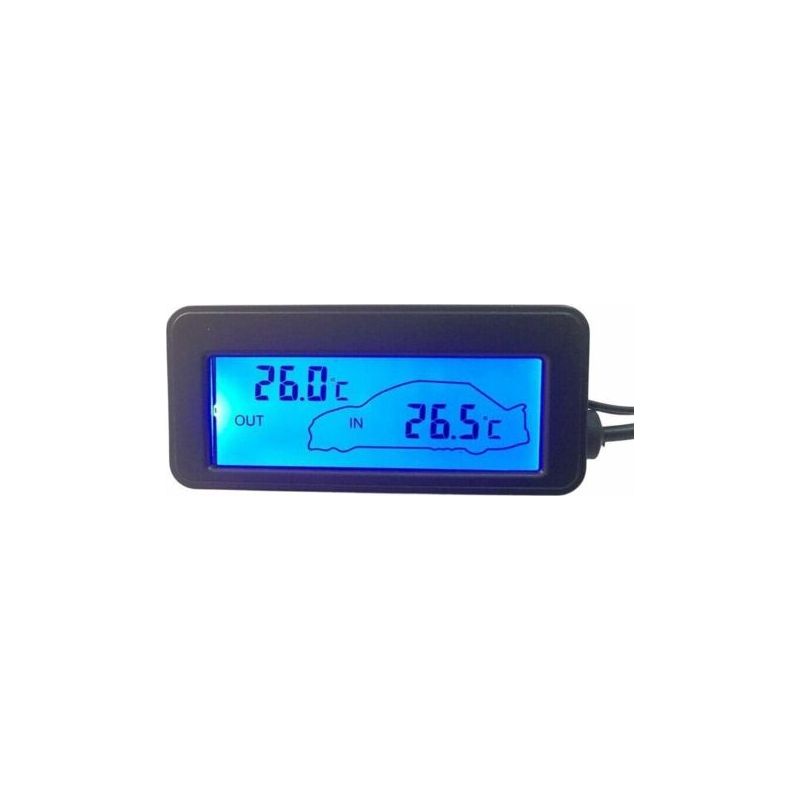 Thermomètre Numérique 12v Pour Voiture, Intérieur Et Extérieur, Mini Thermomètre Lcd Rétroéclairé.