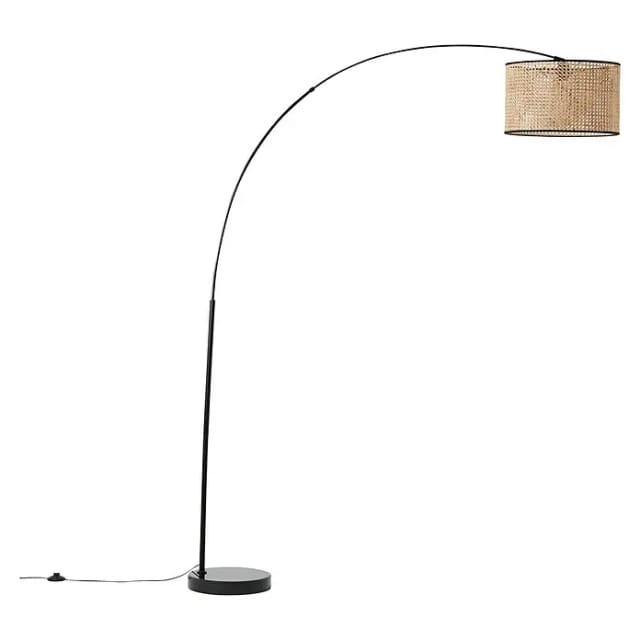Wiley Bogenstandleuchte 2,1m Holz Hell/schwarz 1x A60, E27, 42w, Geeignet Für Normallampen (nicht Enthalten) - Brilliant