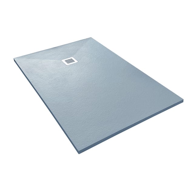 Veroni Duschwanne Aus Kompositstein Mit Schiefer-muster Flach (txbxh) 180 X 90 X 3 Cm Grau