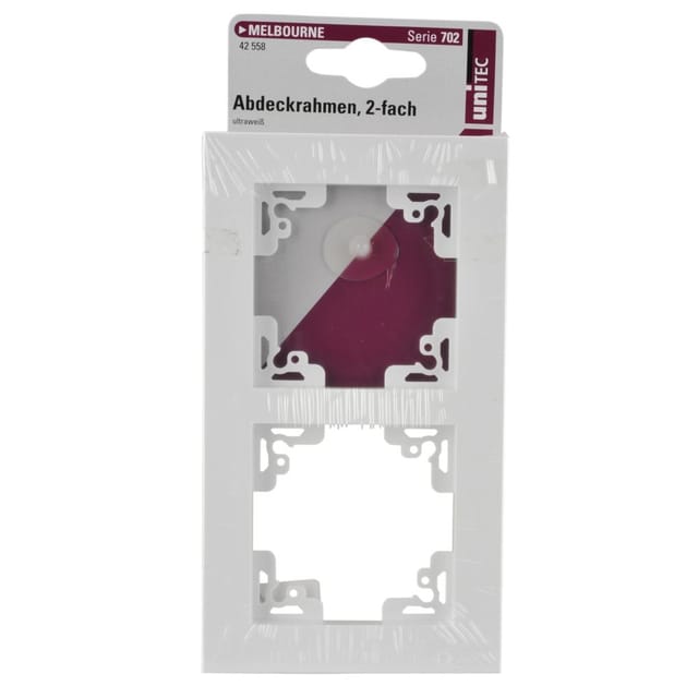 Abdeckrahmen Rahmen 2-fach Melbourne, Serie 702, Ultraweiss - Unitec
