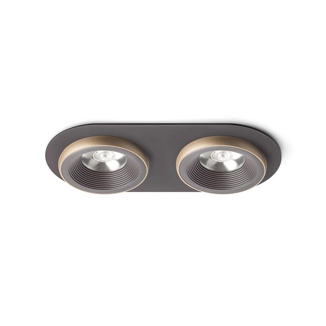 Faretto Sharm R Ii Da Incasso Marrone/oro Perlato 230v Led 2x10w 24° 3000k