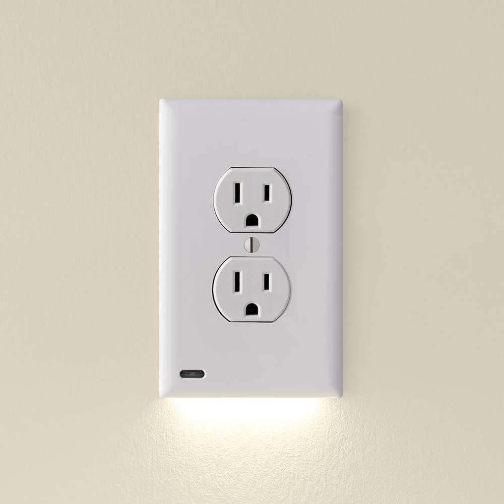 Stück – Guidelight 2 Led-lichtleiste Für Steckdosen [neue Version] – Nachtlicht – Steckdosen-wandplatte Mit Led-nachtlicht – Automatischer Sensor – Duplex, Weiß