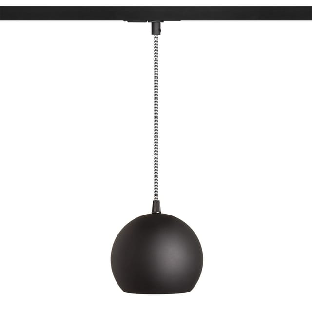 Lampadario Copa Per Binario Monofase Nero Vetro 230v E27 28w