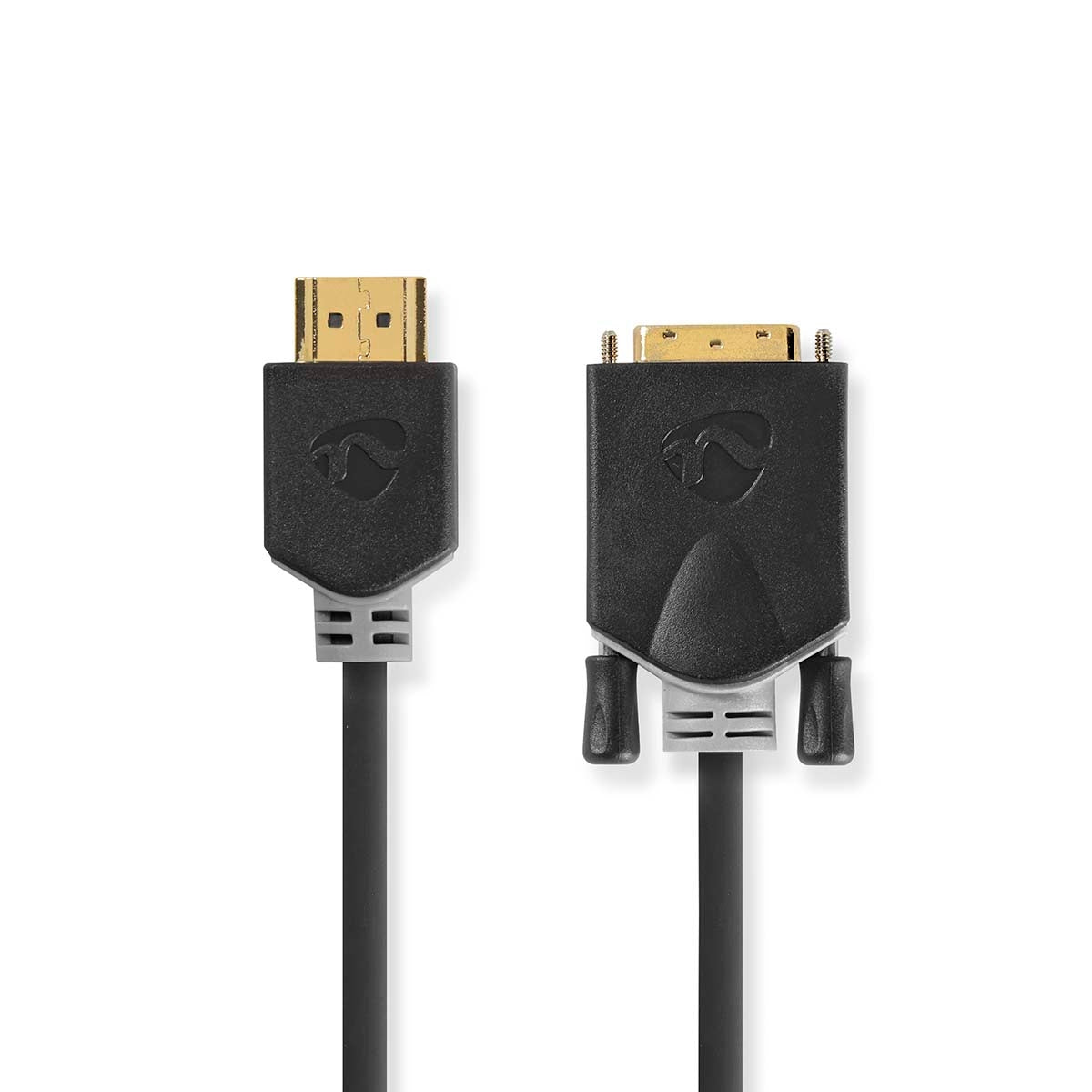 Hdmi Kabel Hdmi Kontakt Dvi D 24 1 Pin Hane 1080p Vergoldet 2 00 M Rak Pvc Antracit Window Box Med Euro Lock