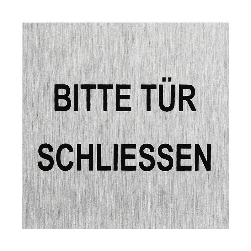 Aluminium T Rschild Bitte T R Schliessen 60x60mm