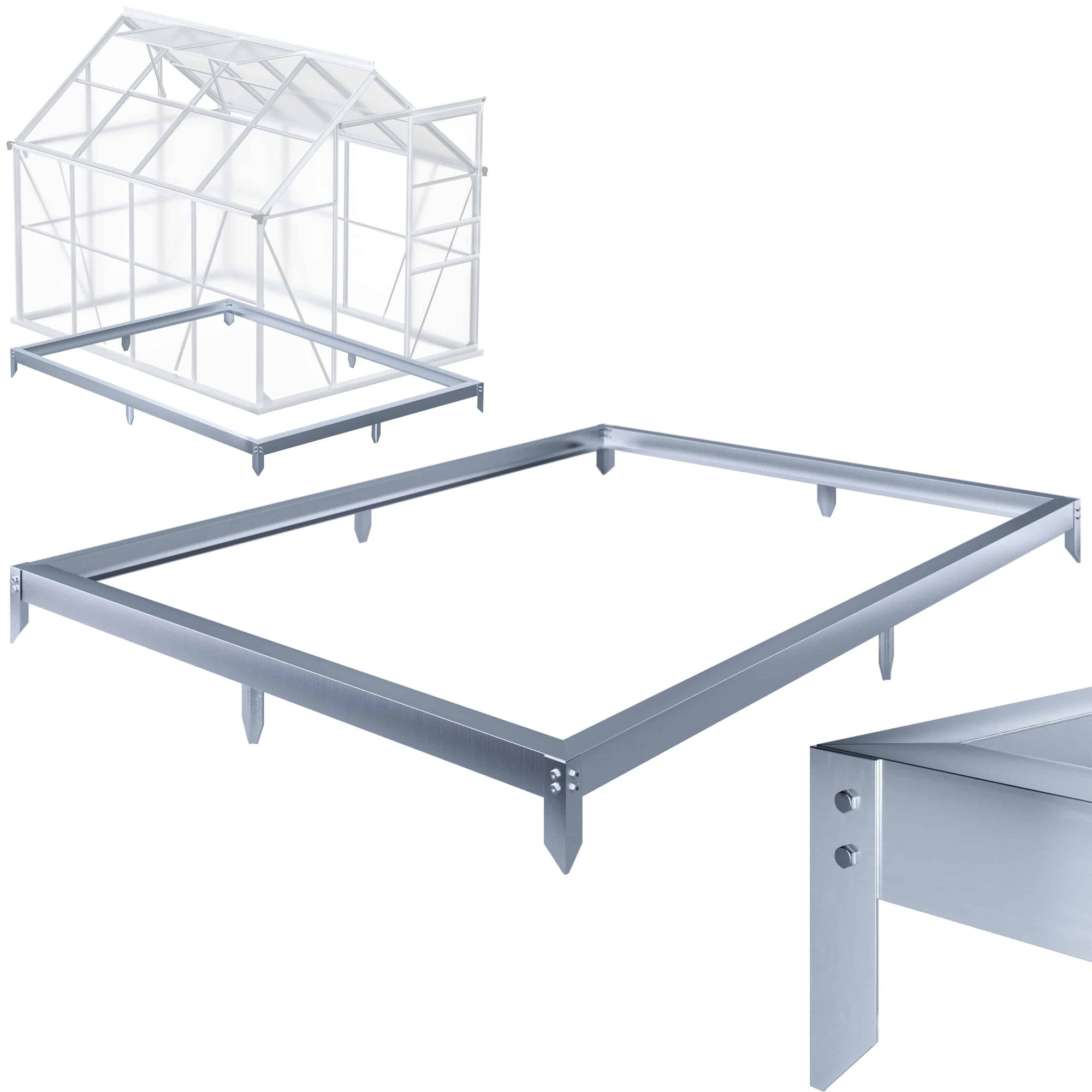Stahlfundament F R Gew Chshaus 250x190x12cm Verzinkt
