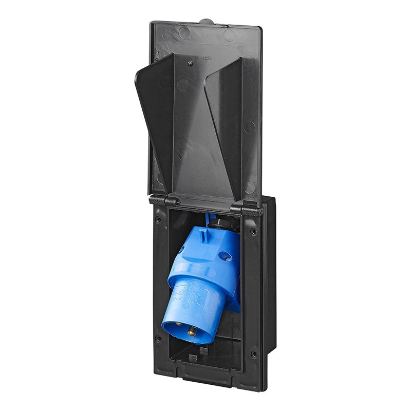 Cee Einbaustecker Rechteckig Schwarz