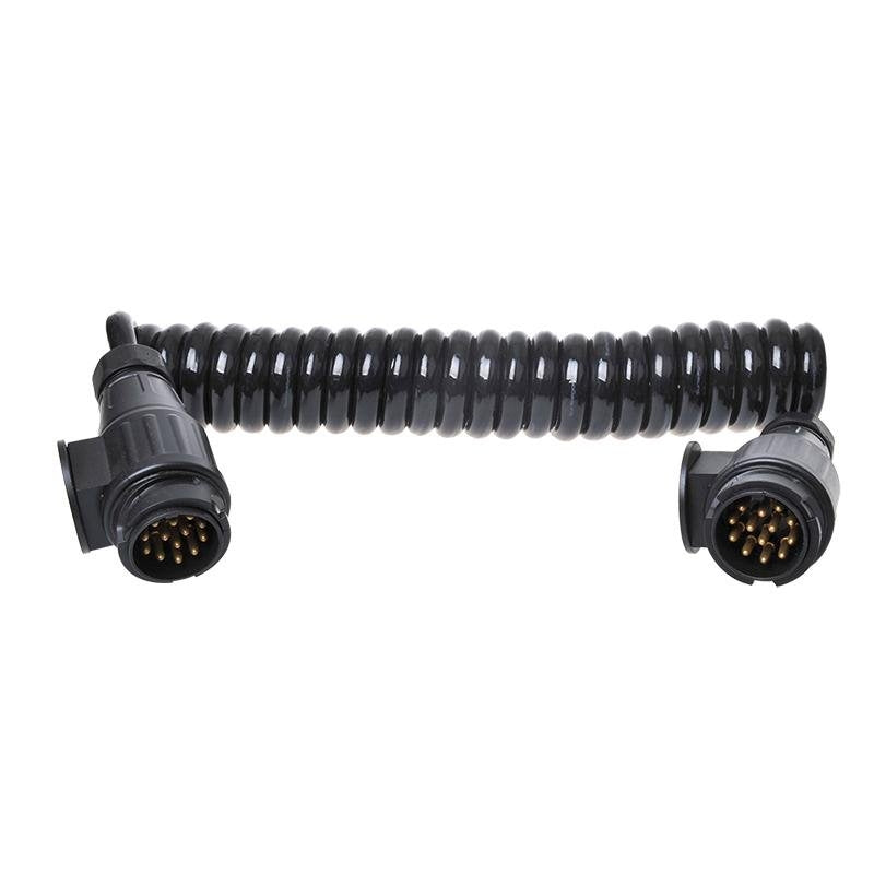Spiralkabel 3 5m 13 Adern Mit 2x 13 Poligem Stecker Pvc