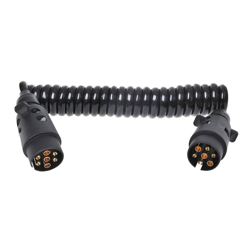 Spiralkabel 3m Mit 2x 7 Poligem Stecker Pvc