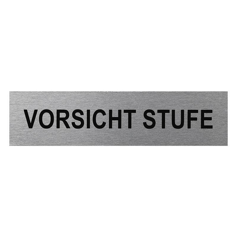 Aluminium T Rschild Stufe Vorsicht 160x40mm