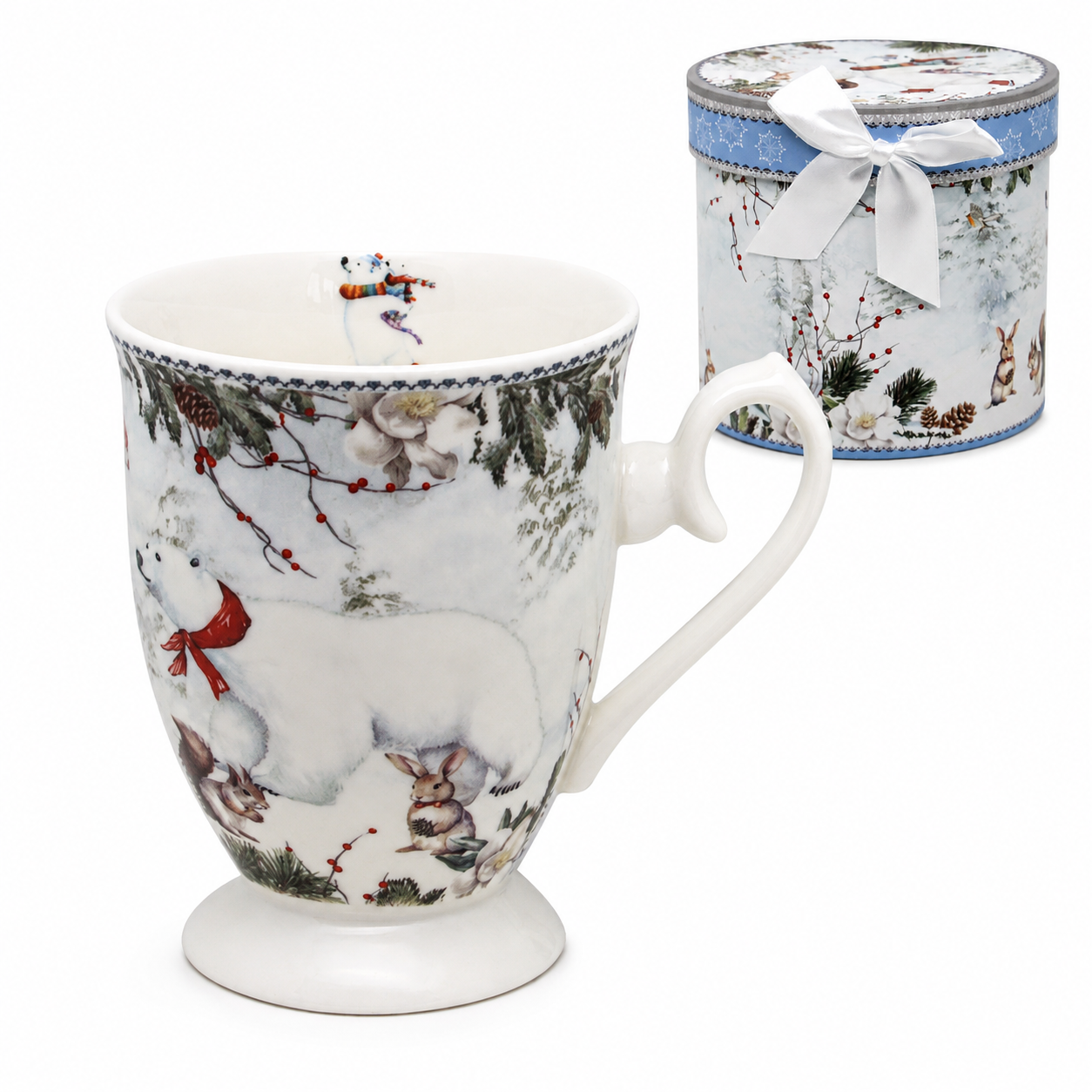 330 Ml Weihnachtstasse Aus Porzellan Mit Eisbärmotiv In Einer Schachtel