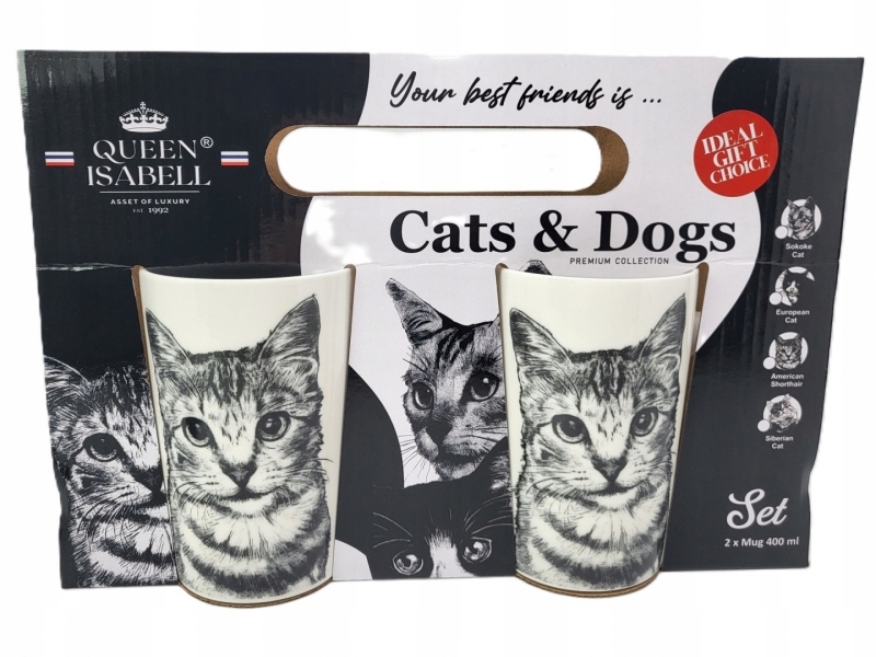 Ein Set Aus Zwei Tassen Mit Katzenmotiv Als Geschenk