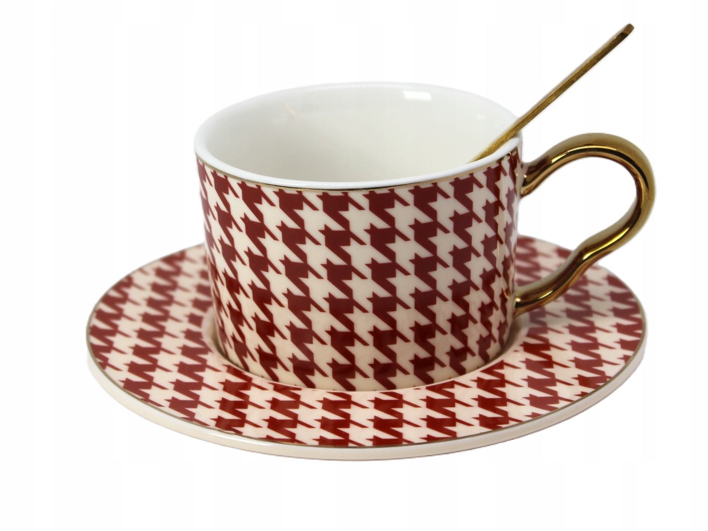 Elegantes Set Bestehend Aus Tasse, Untertasse Und Löffel