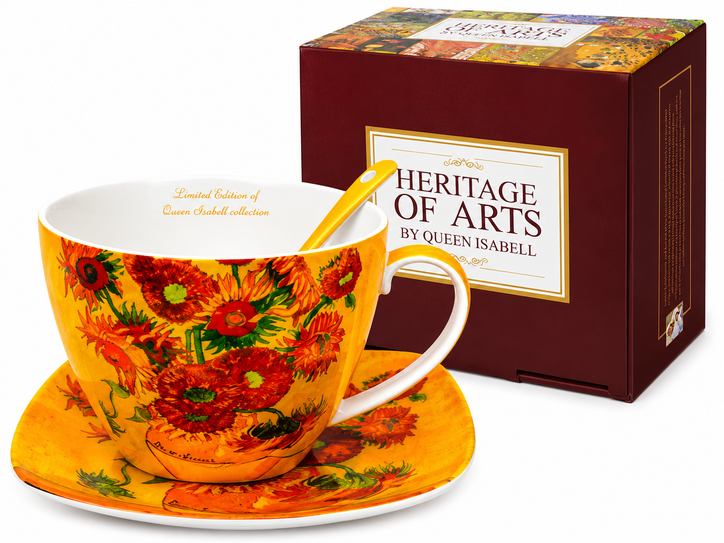 Exklusive Van Gogh „sonnenblumen“-tasse 250 Ml Premium-set Mit Löffel