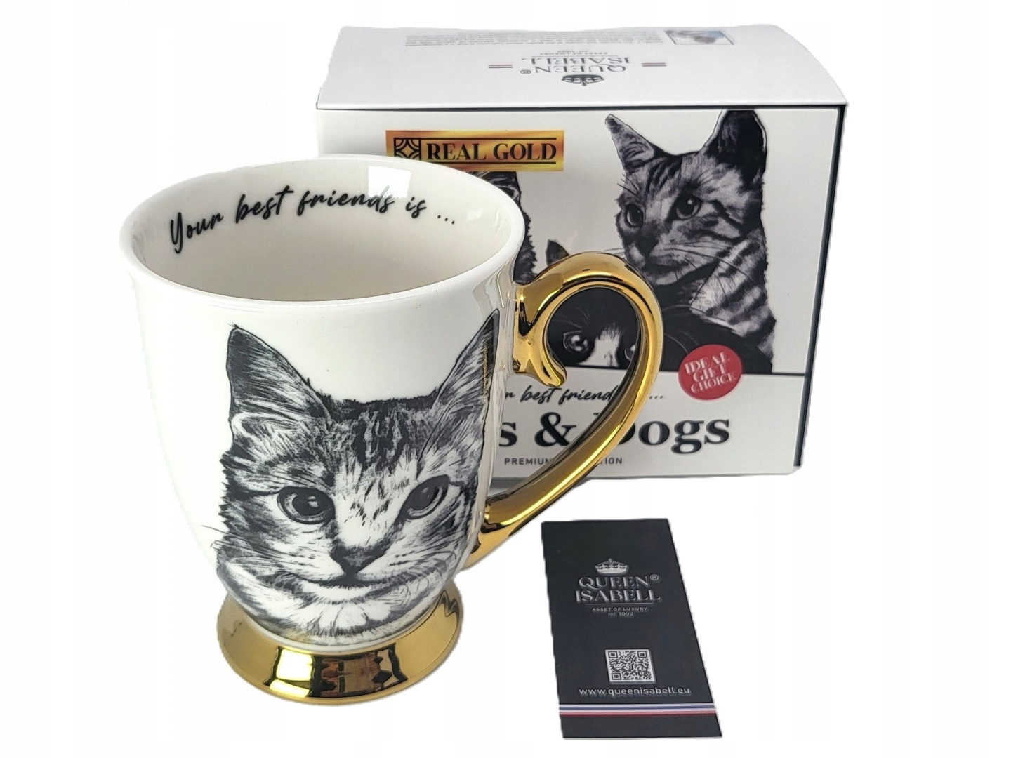 Exklusiver Becher Mit Goldenem Henkel Und Katzenmotiv Als Geschenk