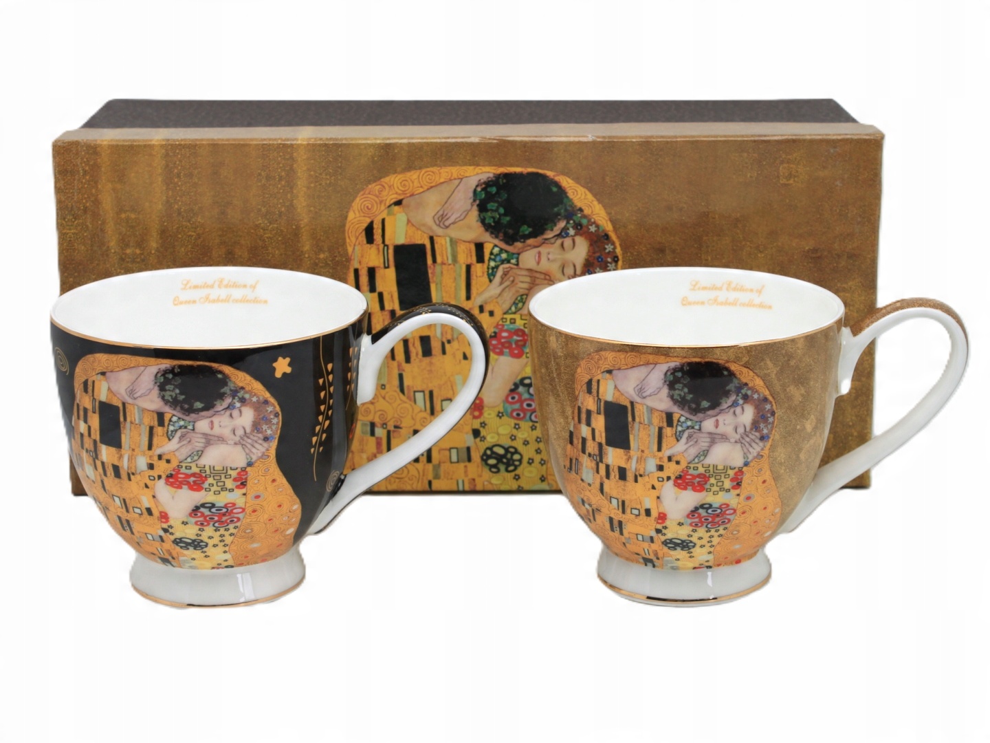 Große Jumbo-porzellanbecher (500 Ml) In Einer Box, Klimt-kuss-kollektion
