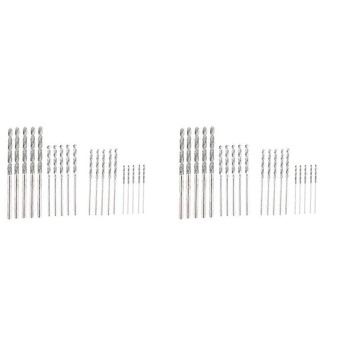 Diamantbohrer-set, 40-teilig, 4 Größen: 1 Mm, 1,5 Mm, 2 Mm, 2,5 Mm, Spiralspitze, Für Schmuck, Strand, Meeresglas Und Muscheln