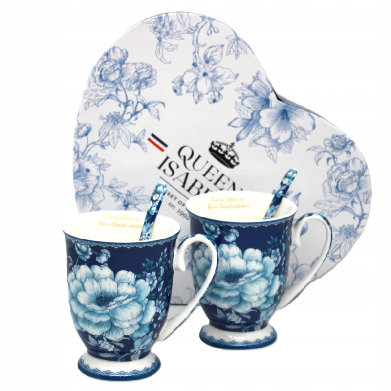 Porzellantassen-set (300 Ml) In Geschenkbox, Kollektion Kobaltrose