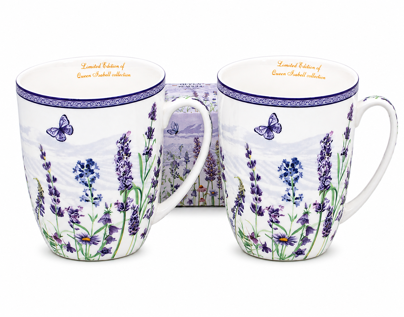 Porzellantassen-set, 2 Stück, 400 Ml, Geschenkbox, Lavendel-kollektion