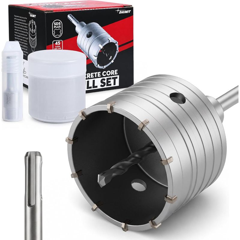 68-mm-sds-plus-betonkernbohrer Mit Hartmetallzähnen, Trockenkernbohrer Mit Adapter Und Zentrierbohrer, Kernbohrer Für Zement, Ziegel, Stein, Mauerwerk Und Marmor
