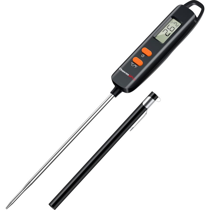 Küchenthermometer, Sofortthermometer, Grillthermometer, Thermometer Zum Kochen Von Zucker Und Marmelade Mit 12 Cm Langer Temperatursonde Und Lcd-bildschirm