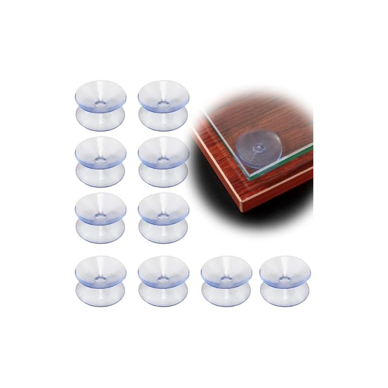 Fc'noqgn Doppelseitige Saugnäpfe 2 Cm Aus Transparentem Pvc-kunststoff Für Glas-tischspiegel, 10er-packung