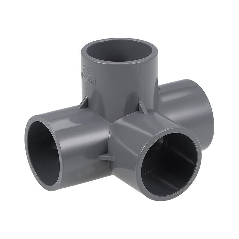 Sourcing Map Pvc-rohrverbinder-winkel Für Möbel, T-stück, Bewässerung, Grau, 4-wege, 32 Mm