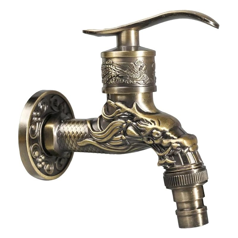 Gartenarmatur Aus Antikem Messing Mit Retro-inspiriertem Drachenmotiv, Für Haus, Küche, Bad, Garten, Brunnen Und Außenbereich.