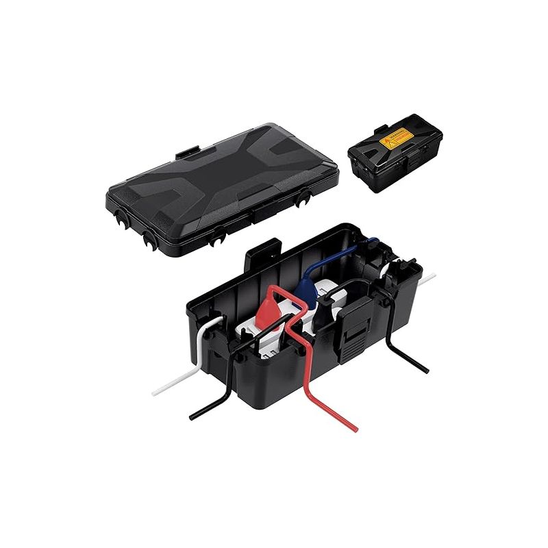 Wasserdichte Kabelbox – Elektrische Außenbox, Wasserdicht, 26,1 X 15 X 9,4 Cm, Mit 6 Kabeldurchführungen, Kabelaufbewahrungsbox (schwarz)