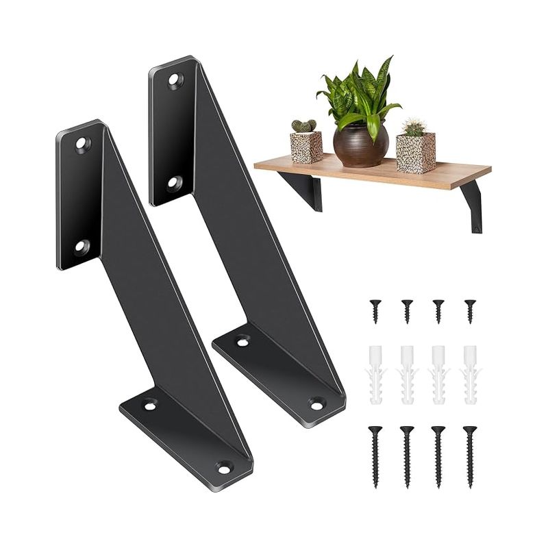 Schwarze Wandhalterungen, Eckregal, Wand-eckregal, Schlafzimmer, Küche, Büro, Bücherregal, 20 Cm