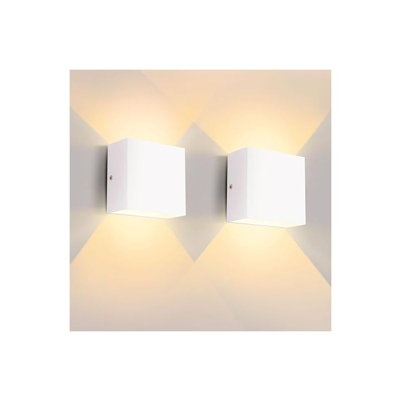 Aplique Led-wandleuchte 10 X 10 X 5 Cm, Schwarz, Warmweiß (3000 K), Garagen-innenwandleuchte