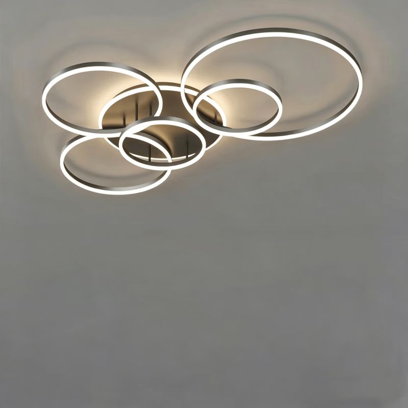 Nordische Led-ring-deckenleuchte – 3 Einstellbare Lichtfarben – Dekorative Beleuchtung Für Wohn-/schlafzimmer, Schwarz
