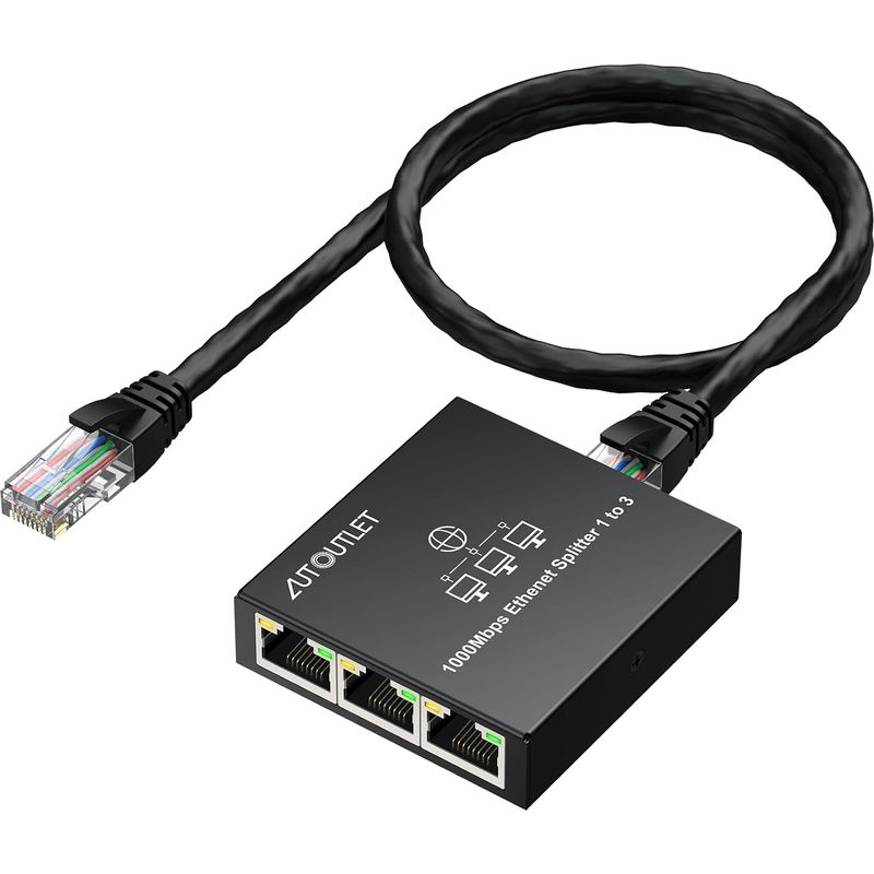 Ethernet-splitter, 1000 Mbit/s High-speed-rj45-gigabit-internet-splitter, Plug-and-play-ethernet-kabelsplitter, 1 M Usb-kabel, Netzwerk-splitter (1 Eingang, 3 Ausgänge)