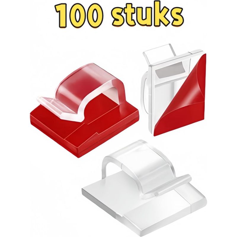 Packung Mit 100 Transparenten Kabelbindern, 14 X 14 X 8 Mm, Zur Befestigung Von Kabeln Unter Schreibtischen, An Wänden, In Autos Und Für Kabelbündel