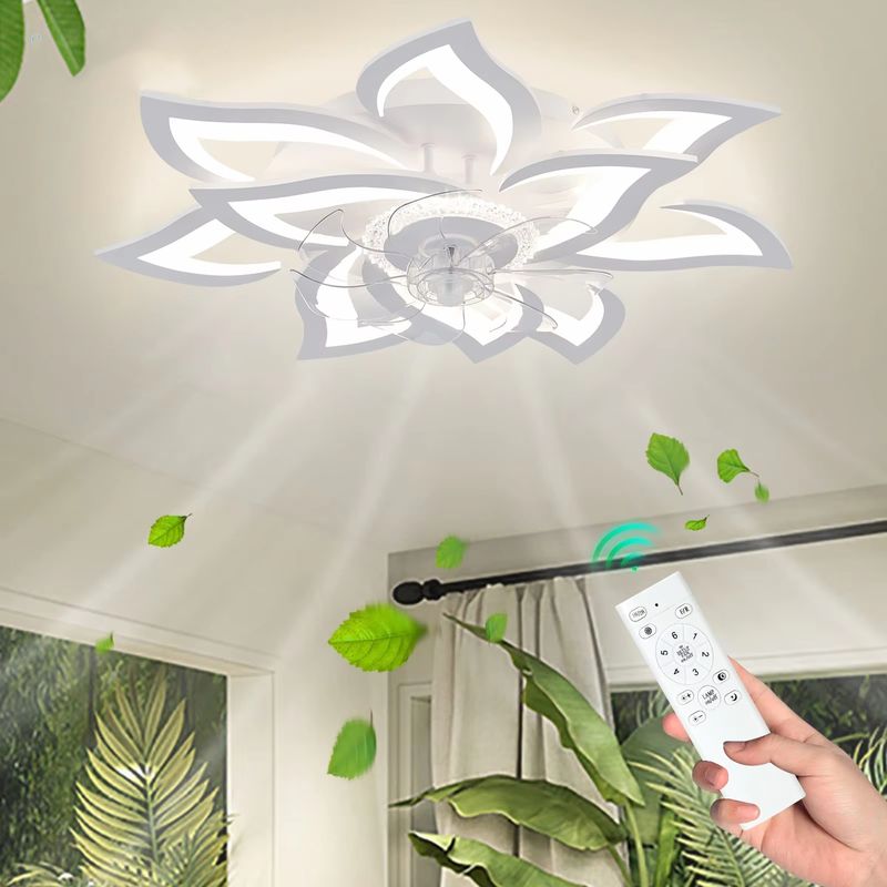 77 Cm Led-deckenventilator Mit Fernbedienung Und App, 6 Geschwindigkeitsstufen, Dimmbarem Licht, Leisem Gleichstrommotor, Für Schlafzimmer, Küche Und Wohnzimmer