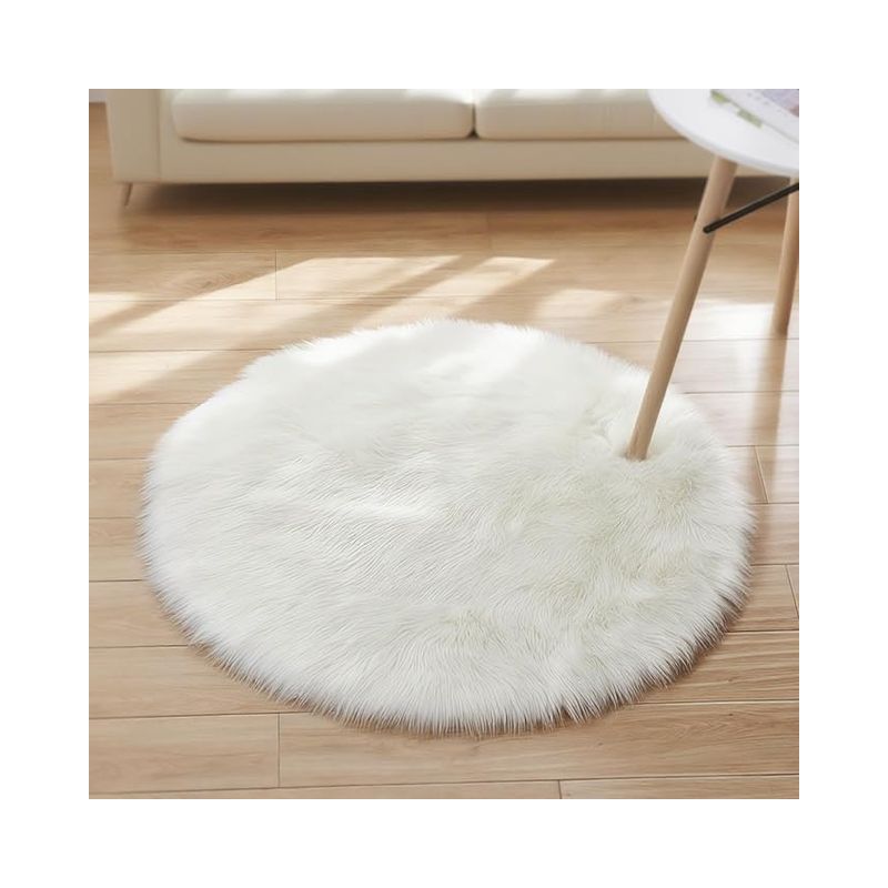 Teppich, Fleece-läufer, Sofakissen Für Schlafzimmer, Wohnzimmer, Kinderzimmer (weiß – 45 Cm)
