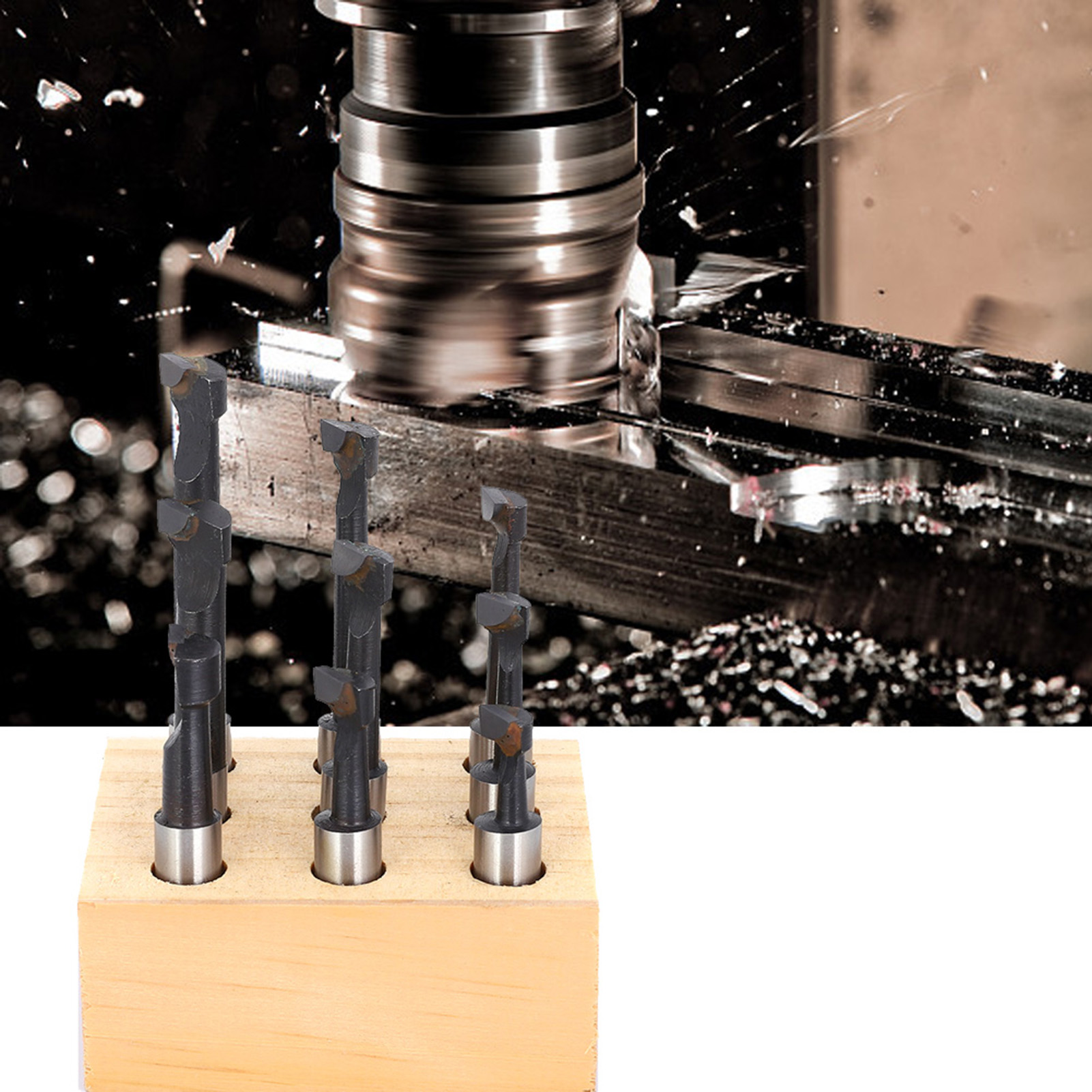 Satz Mit 9 F1 (3/8 Zoll) Bohrern Für Cnc-fräsmaschinen, Zum Drehen Von Hss-teilen