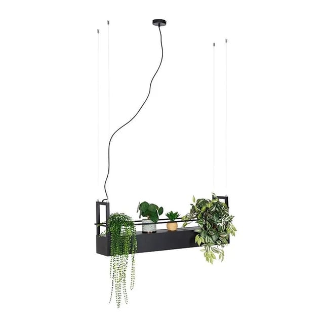 Industrielle Hängelampe Schwarz Mit Gestell 4-flammig Gu10 - Cage Rack