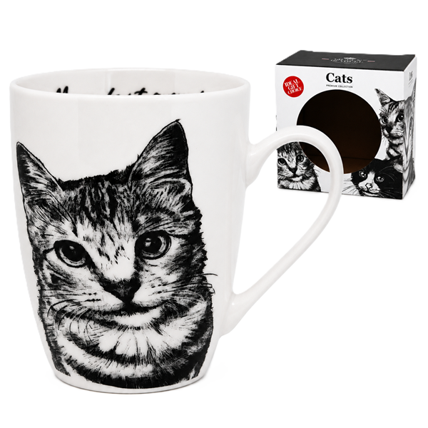 Porzellan-katzenbecher 350 Ml Queen Isabell, Ein Geschenk Für Katzenliebhaber, Premium