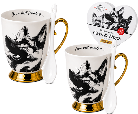 Deutsches Schäferhund Porzellanbecher-set Queenisabell Premium-geschenk