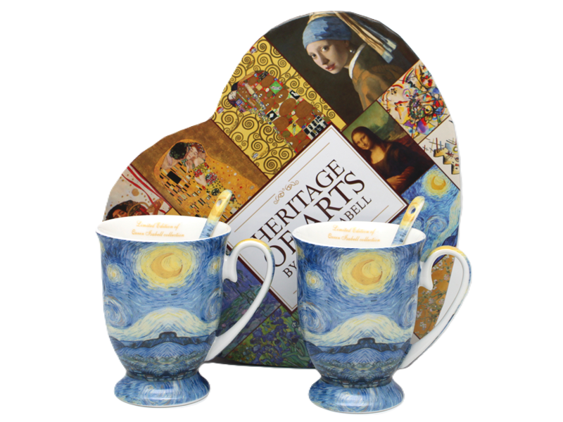 Porzellantassen, 2 Stück, Vincent Van Gogh Sternennacht, Luxuriöses Geschenk