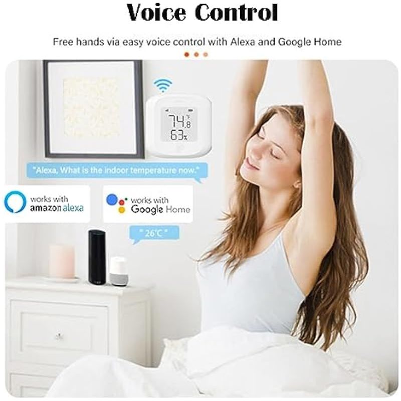 Tuya Smart Wifi Temperature Humidity Sensor Indoor Hygrometer Thermometer + Lcd Display For Home