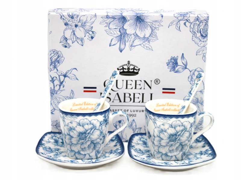 Espressotassen-geschenkset In Einer Box – Kollektion Blue Rose
