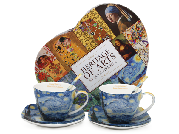 Porzellantassen-set, 2er-set, Van Gogh Sternennacht, 250 Ml, Als Geschenk