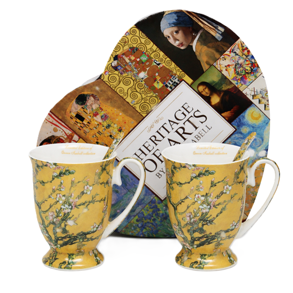 Porzellantassen 300 Ml, 2 Stück, Van Gogh „blühende Mandel“ Als Geschenk
