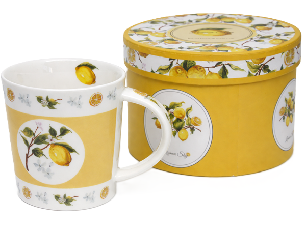 Porzellantasse 350 Ml Zitronen, Zitronentassen-geschenkbox
