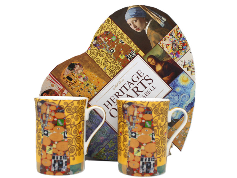 Edle Porzellantassen, 2 Stück, Gustav Klimt Der Kuss, Als Geschenk